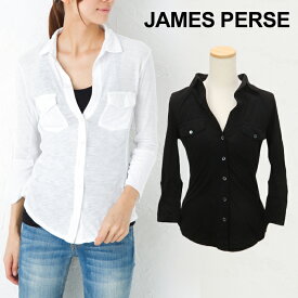 JAMES PERSE ジェームスパース Contrast Panel shirt コントラスト パネル シャツ [ WUA3042 ] 【 SHEER SLUB SIDE PANEL SHIRT ジェームスパース レディース トップス 7分丈　シャツ