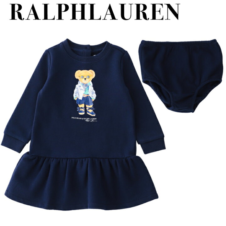 楽天市場】ラルフローレン ポロベア 長袖 ベビー ワンピース 女の子 