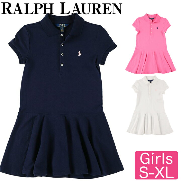 楽天市場 メール便 ラルフローレン キッズ ワンピース ドレス 女の子 ラルフ Short Sleeve Polo Dress 半袖 プリーツ ワンピース Polo Ralph Lauren ポロ Beautyholister