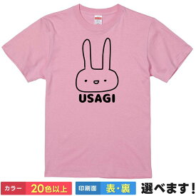 おもしろTシャツ うさぎ レディース メンズ 【 USAGI 】 半袖 綿100% 動物 アニマル ゆるかわ イラスト 癒やし ラビット 卯年 縁起物 雑貨 グッズ ルームウェア パジャマ プレゼント ギフト 贈り物 多色 選べる 送料無料 ティーシャツ 誕生日 送別会 忘年会 父の日 母の日