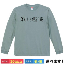 草むしり検定1級 おもしろTシャツ 無地 レディース メンズ キッズ 長袖Tシャツ ギフト プレゼント ちいかわ パロディネタ ティーシャツ 誕生日 送別会 忘年会 父の日 母の日 景品 クリスマス