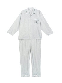 パジャマ 大きいサイズ メンズ テディーベアダンボールムジ長袖シャツパジャマ M．グレー 通年 3L 4L 5L 6L 大きいサイズ店 フォーエル2022AW