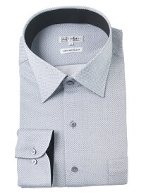 大きいサイズ メンズ長袖Yシャツ アイシャツ 長袖レギュラー i-shirt P100 トップフェザー 柄コミ SW【別生地切替】 M．グレー 6L 3L 4L 5L ポリエステル 通年 大きいサイズのお店 フォーエル【ビジネス】