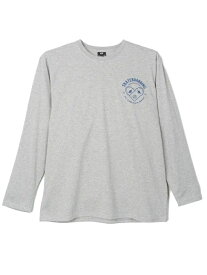 大きいサイズ メンズ カジュアルインナー カット長袖クルーネック プリントロングTシャツ（ストリートボード） M．グレー 6L 3L 4L 5L ポリエステル 綿 大きいサイズ のお店 フォーエル【カジュアル】プチプラ長袖 Tシャツ プリントTシャツ ロンT