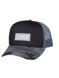 メンズ雑貨・アクセサリー 帽子 EDWINカモ柄コットンツイルメッシュCAP ブラック 6L 3L 4L 5L 綿 通年