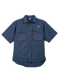 メンズカジュアルインナー シャツ半袖レギュラー ロゴス　多ポケットオーバーシャツ ネービー 3L 4L 5L ポリエステル 春夏