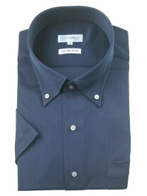 大きいサイズ メンズ半袖ワイシャツ 半袖ボタンダウン ワイシャツ ニット Metacool 柄コミ 【半袖】 ネイビー 3L 4L 5L 6L ポリエステル 夏 大きいサイズの店 フォーエル