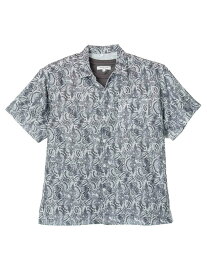 大きいサイズ メンズカジュアルインナー シャツ半袖レギュラー TSC アーバンペーズリーアンサンブルメッシュシャツ ホワイト 3L 4L 5L 6L ポリエステル 夏 大きいサイズの店 フォーエル