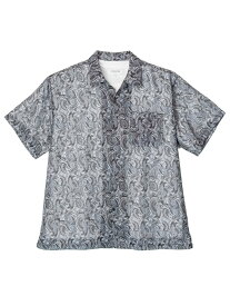 大きいサイズ メンズカジュアルインナー シャツ半袖レギュラー TSC アーバンペーズリーアンサンブルメッシュシャツ ブラック 3L 4L 5L 6L ポリエステル 夏 大きいサイズの店 フォーエル