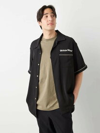 大きいサイズ メンズカジュアルインナー シャツ半袖ワンナップ WW レトロボーリングシャツ ブラック 3L 4L 5L 6L ポリエステル 夏 大きいサイズの店 フォーエル