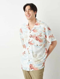 大きいサイズ メンズカジュアルインナー シャツ半袖ワンナップ レーヨンアロハシャツ オフホワイト 3L 4L 5L 6L レーヨン 夏 大きいサイズの店 フォーエル