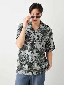 大きいサイズ メンズカジュアルインナー シャツ半袖ワンナップ レーヨンアロハシャツ L.グレー 3L 4L 5L 6L レーヨン 夏 大きいサイズの店 フォーエル