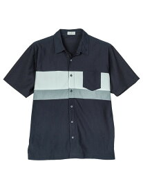 大きいサイズ メンズカジュアルインナー カット半袖シャツ LC 共衿カットシャツ ネイビー 3L 4L 5L ポリエステル 夏 大きいサイズの店 フォーエル