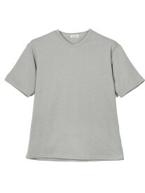 大きいサイズ メンズカジュアルインナー カット半袖Vネック LC ワッフルVネックT M.グレー 3L 4L 5L ポリエステル レーヨン 夏 大きいサイズの店 フォーエル