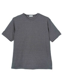 大きいサイズ メンズカジュアルインナー カット半袖Vネック LC ワッフルVネックT C.グレー 3L 4L 5L ポリエステル レーヨン 夏 大きいサイズの店 フォーエル