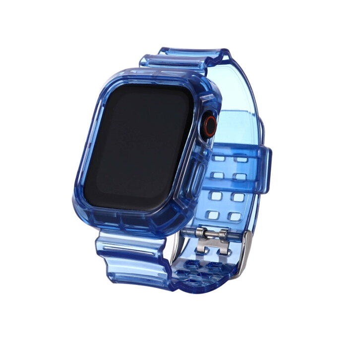 楽天市場】Summer Day クリアー 透明 Apple Watch バンド (Blue) : 4MiLi