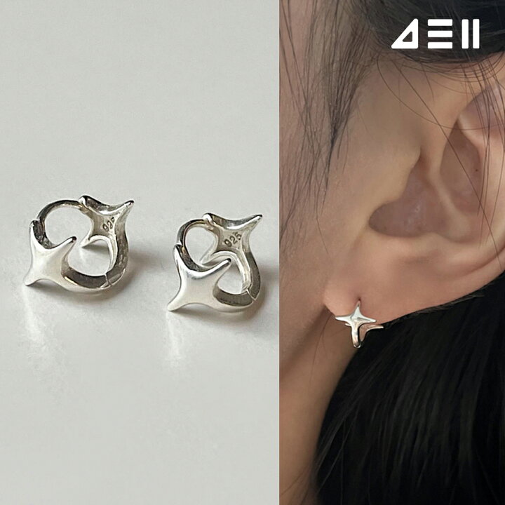 楽天市場】[925 Silver]クロスフラッシュ ワンタッチ リングピアス 