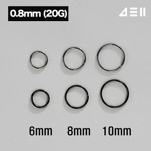 [S̃T[WJ] 0.8mmOsAX 20G (2Ccolor 3Size) Vo[ ubNO AM[ Ή Ўp a 6mm 8mm 10mm
