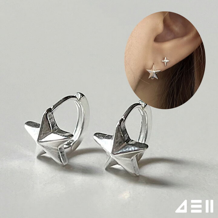 楽天市場】[925 Silver]ポインテッドスターリングピアス 両耳用 