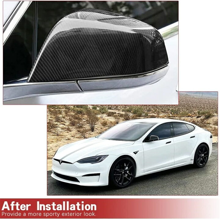 楽天市場】【 P10倍】テスラ モデルS用 カーボン ミラーカバー 左右 