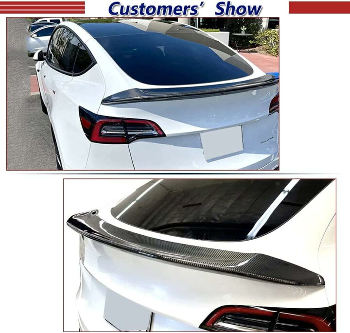 楽天市場】テスラ モデルY用 カーボン トランクスポイラー リア 