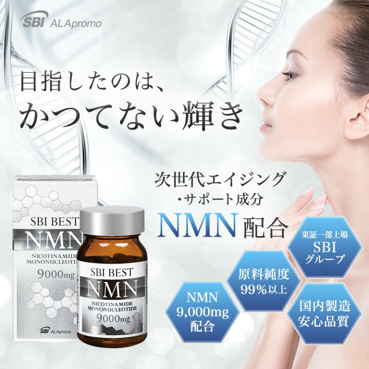 楽天市場】＼ 期間限定ポイント10倍 ／ SBI BEST NMN 60粒 約30日分 