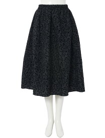 フィフス fifth Edit Sheen フラワープリントフレアスカート レディース ボトムス 上品シルエット ウエストゴム ブラック 20代 30代 40代低身長 オフィス カジュアル 【送料無料】
