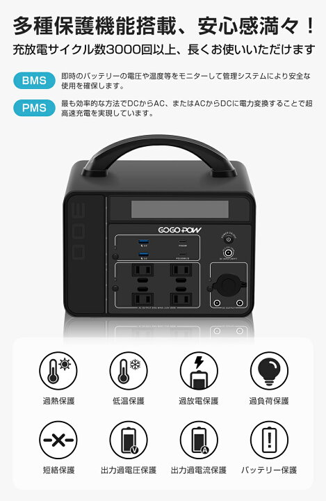 楽天市場】ポータブル電源 大容量300Wh 家庭用蓄電池 PSE認証済 急速 
