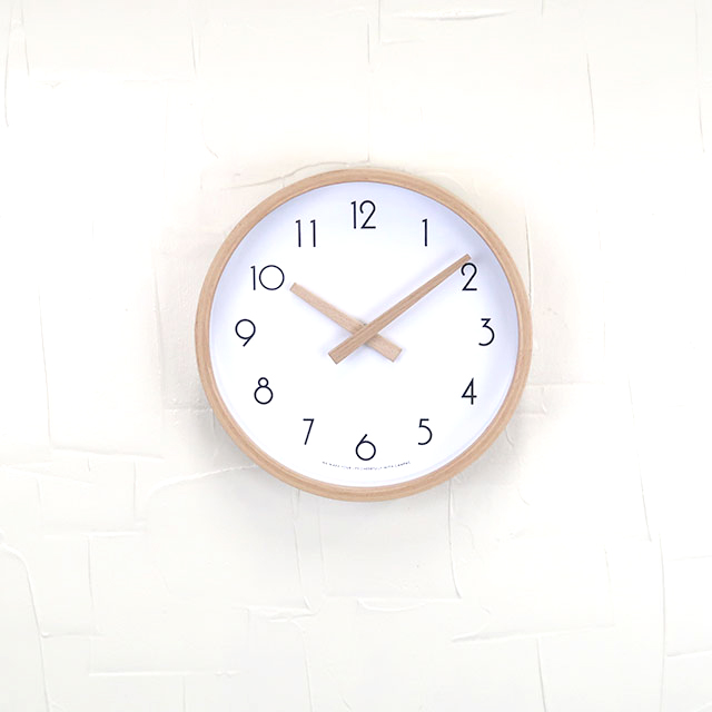 紫③ ウォールクロック sサイズ CAMPAS /キャンパス 時計 掛け時計 ホワイト