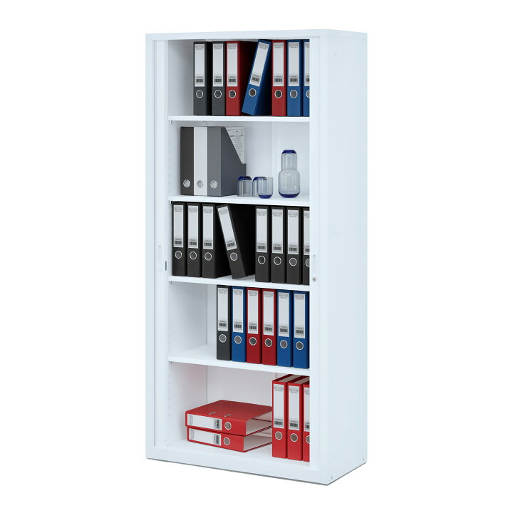 楽天市場】スチール書庫 本棚 5段 シャッター扉 鍵付き A4 耐荷重75kg 