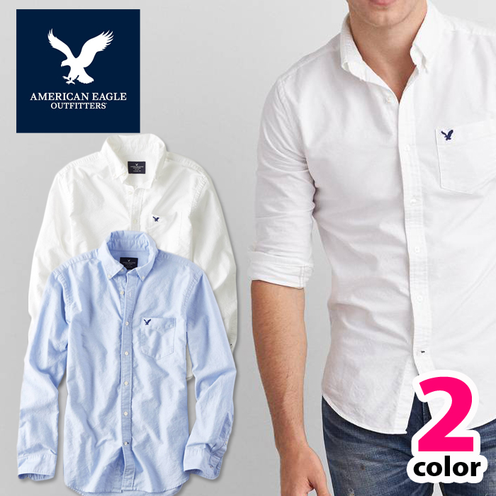 国内初の直営店 American Eagle Outfitters アメリカンイーグル 在庫限り カジュアルシャツ アメカジ ブランド メンズ ボタンシャツ ae1700 白シャツ メンズ長袖 シャツAE SHIRT カジュアル