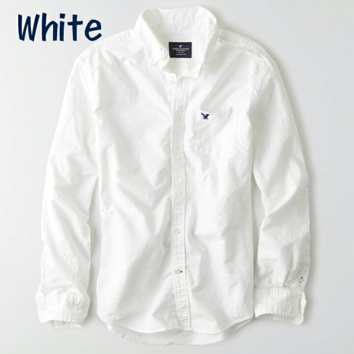 楽天市場 アメリカンイーグル メンズ カジュアル シャツae Shirt メンズ長袖 ボタンシャツ白シャツ ブルー Ae1700s 5445楽天市場店