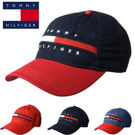 【TOMMY HILFIGER】トミーヒルフィガーベースボールキャップ 帽子 CAP HAT t511 ネイビー レッド