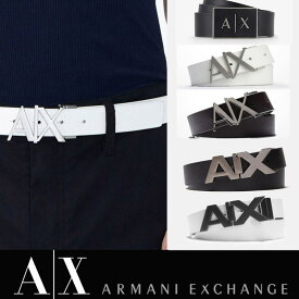 A/X　アルマーニ・エクスチェンジ ARMANI EXCHANGE 正規 メンズ 本革ベルト レザーベルト ax415 ホワイト ブラック
