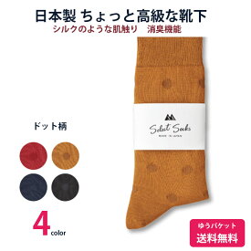 ちょっと高級な靴下 靴下屋の社長考案　紳士ソックス　ドット柄 送料無料 mi017　日本製　抗菌消臭機能