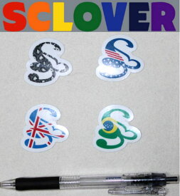 【SCLOVER】 スクローバー LOGO ミニステッカー シール スノーボード スマホ ブラジル USA UK ダークレオパード 4カラー【正規品】