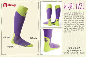 【stinky】スノーボードソックス PURPLE HAZE 靴下 スノボ スキー 雪山 キャンプ 抗菌加工 クールマックス素材 速乾性 S-M/L-XL【正規品】