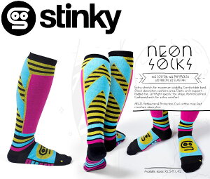 【stinky】スノーボードソックス NEON 抗菌加工 靴下クールマックス素材 速乾性 防寒 スノボ スキー メンズ レディース XS/S-M/L-XL【正規品】