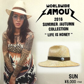 【WORLD WIDE FAMOUS】ワールドワイドフェイマス2016 SUMMER&AUTUMN SUN ストローハット 帽子 麦わら帽子【あす楽対応】
