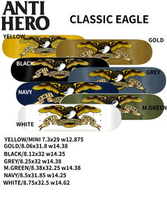 �yANTI HERO�z�A���^�C�q�[���[ CLASSIC EAGLE SKATE SK8 �X�P�[�g�{�[�h �f�b�L �X�P�{�[ �� 7.3/8.06/8.12/8.25/8.38/8.5/8.75