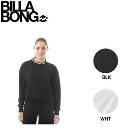 【BILLABONG】ビラボン 2019春夏 CORE LINE レディース ロゴテープ トレーナー クルーネック 長袖 トップス M・L BLK WHT