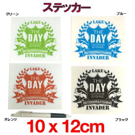 【THE DAY】ザ デイ ステッカー アウトドアフィッシング 魚釣り バス 10×12cm
