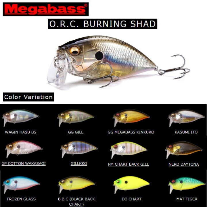 楽天市場 Megabass メガバス O R C Burning Shad バーニングシャッド クランクベイト フーロティング トップウォーター シャッド 佐藤信治 正規品 Surf Snow ５４ｔｉｄｅ