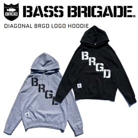 【BASS BRIGADE】バスブリゲード 2022秋冬 DIAGONAL BRGD LOGO HOODIE メンズ プルオーバー フーディー アウトドア フィッシング M/L/XL/XXL 2カラー【あす楽対応】