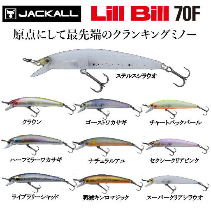 楽天市場 Jackall ジャッカル Lill Bill 70f リルビル70f クランキングミノー 疑似餌 釣り フィッシング ハード ルアー ミノー シャッド70ｍｍ 4 0g Floating あす楽対応 Surf Snow ５４ｔｉｄｅ