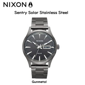 【NIXON】ニクソン Sentry Solar Stainless Steel セントリーソーラー メンズ レディース ユニセックス ウォッチ ソーラーパワー駆動 アナログ腕時計 Gunmetal【あす楽対応】