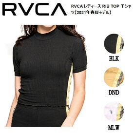 【RVCA】ルーカ 2021春夏 RVCA レディース RIB TOP Tシャツ リブ 半袖 スケートボード サーフィン トップス セットアップ ショート丈XS/S 3カラー【正規品】【あす楽対応】