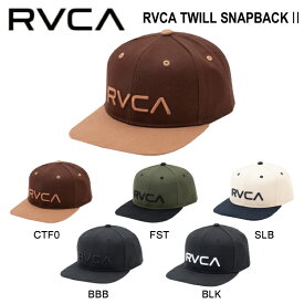 【RVCA】ルーカ 2023秋冬 メンズ RVCA TWILL SNAPBACKII スナップバック キャップ 帽子 スケートボード サーフィン ストリート 5カラー【正規品】【あす楽対応】