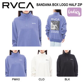 【RVCA】ルーカ 2023秋冬 レディース BANDANA BOX LOGO HALF ZIP ジップアップトレーナー 長袖 トップス スケートボード サーフィン ストリート M/L 3カラー【正規品】【あす楽対応】