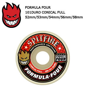 �ySPIT FIRE�zSPITFIRE WHEELS �X�s�b�g�t�@�C�A FORMULA FOUR 101DURO CONICAL FULL�E�B�[�� �X�P�[�g�{�[�h 52mm-58mm�i4��1�Z�b�g�j